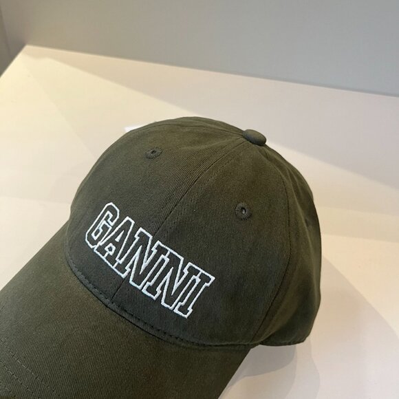 Ganni Dark Green Baseball Cap - Picture 2 of 8